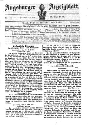 Augsburger Anzeigeblatt Samstag 17. Mai 1851