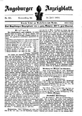 Augsburger Anzeigeblatt Donnerstag 24. Juli 1851