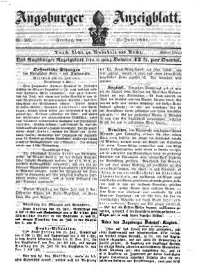 Augsburger Anzeigeblatt Freitag 25. Juli 1851