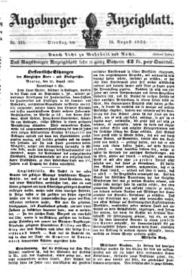 Augsburger Anzeigeblatt Dienstag 26. August 1851