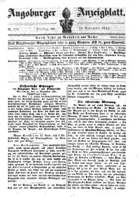 Augsburger Anzeigeblatt Freitag 14. November 1851