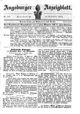 Augsburger Anzeigeblatt Samstag 15. November 1851