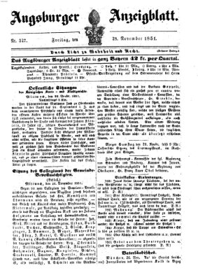 Augsburger Anzeigeblatt Freitag 28. November 1851