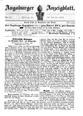 Augsburger Anzeigeblatt Freitag 16. Januar 1852