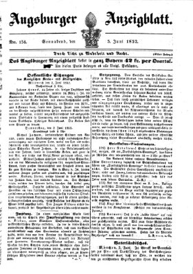 Augsburger Anzeigeblatt Samstag 5. Juni 1852