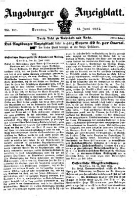 Augsburger Anzeigeblatt Sonntag 13. Juni 1852