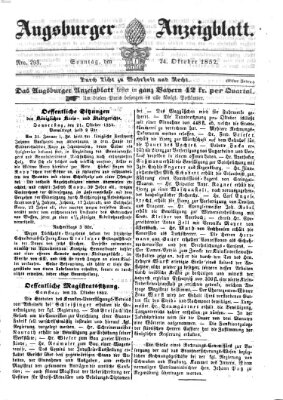 Augsburger Anzeigeblatt Sonntag 24. Oktober 1852