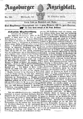 Augsburger Anzeigeblatt Mittwoch 27. Oktober 1852