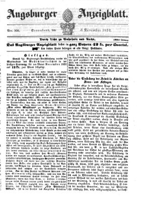 Augsburger Anzeigeblatt Samstag 6. November 1852