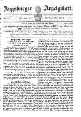 Augsburger Anzeigeblatt Mittwoch 17. November 1852