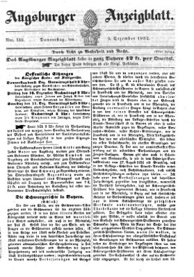 Augsburger Anzeigeblatt Donnerstag 9. Dezember 1852