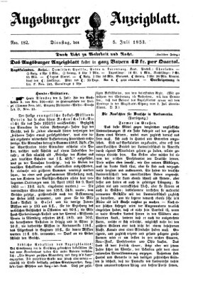 Augsburger Anzeigeblatt Dienstag 5. Juli 1853