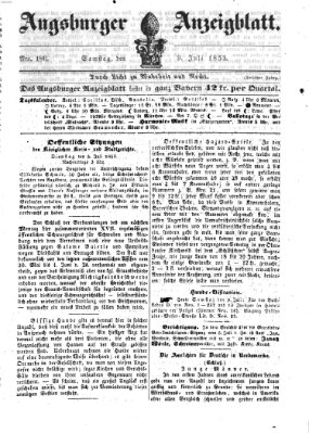 Augsburger Anzeigeblatt Samstag 9. Juli 1853