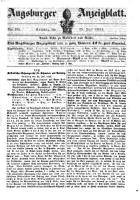 Augsburger Anzeigeblatt Samstag 23. Juli 1853