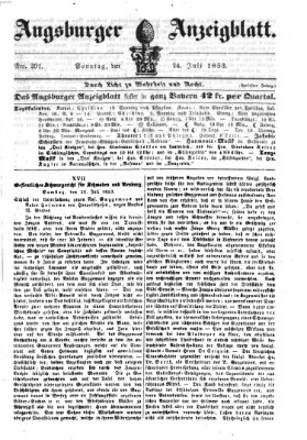 Augsburger Anzeigeblatt Sonntag 24. Juli 1853