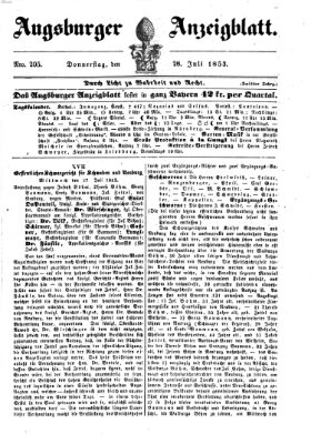 Augsburger Anzeigeblatt Donnerstag 28. Juli 1853