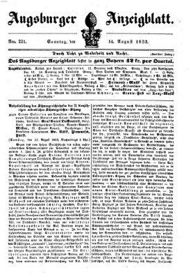 Augsburger Anzeigeblatt Sonntag 14. August 1853