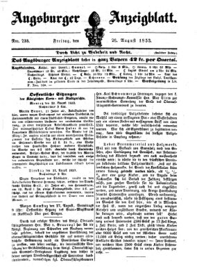 Augsburger Anzeigeblatt Freitag 26. August 1853