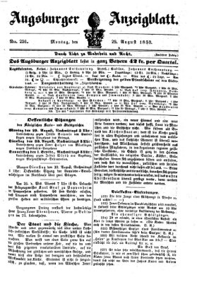 Augsburger Anzeigeblatt Montag 29. August 1853