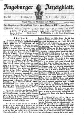 Augsburger Anzeigeblatt Montag 5. September 1853