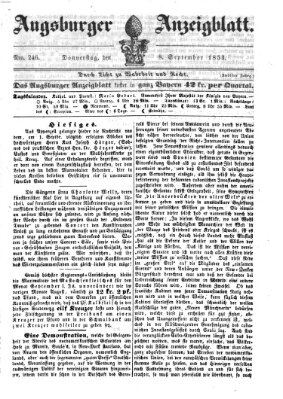 Augsburger Anzeigeblatt Donnerstag 8. September 1853