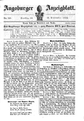 Augsburger Anzeigeblatt Samstag 10. September 1853