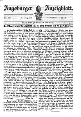 Augsburger Anzeigeblatt Montag 12. September 1853