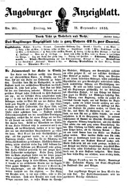 Augsburger Anzeigeblatt Freitag 23. September 1853