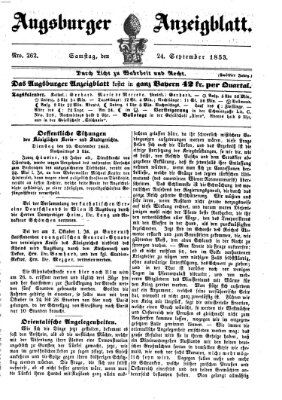 Augsburger Anzeigeblatt Samstag 24. September 1853