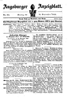 Augsburger Anzeigeblatt Montag 26. September 1853