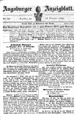 Augsburger Anzeigeblatt Samstag 22. Oktober 1853