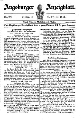 Augsburger Anzeigeblatt Montag 24. Oktober 1853