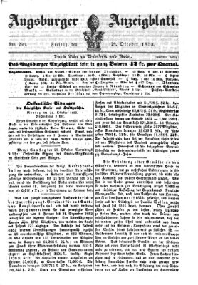 Augsburger Anzeigeblatt Freitag 28. Oktober 1853