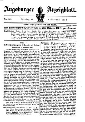 Augsburger Anzeigeblatt Dienstag 8. November 1853