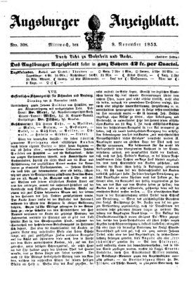 Augsburger Anzeigeblatt Mittwoch 9. November 1853