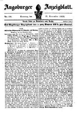 Augsburger Anzeigeblatt Sonntag 27. November 1853