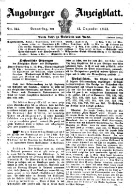 Augsburger Anzeigeblatt Donnerstag 15. Dezember 1853