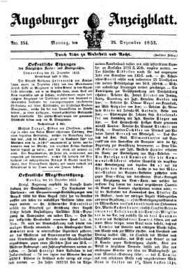 Augsburger Anzeigeblatt Montag 26. Dezember 1853