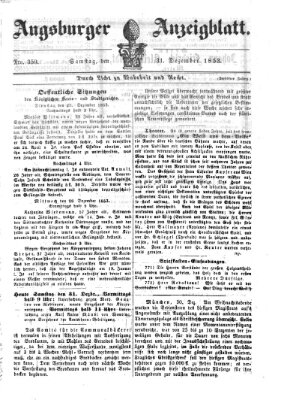 Augsburger Anzeigeblatt Samstag 31. Dezember 1853