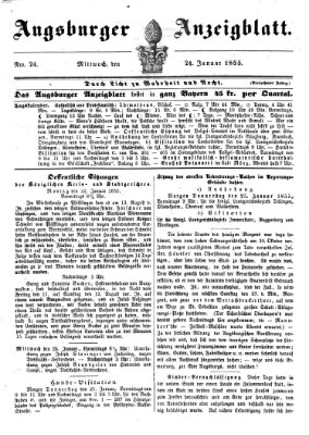 Augsburger Anzeigeblatt Mittwoch 24. Januar 1855