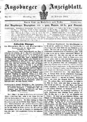 Augsburger Anzeigeblatt Samstag 24. Februar 1855