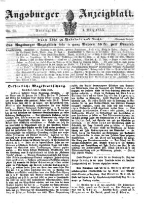 Augsburger Anzeigeblatt Sonntag 4. März 1855