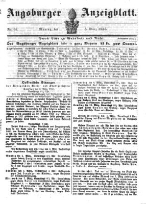 Augsburger Anzeigeblatt Montag 5. März 1855