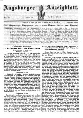 Augsburger Anzeigeblatt Freitag 9. März 1855