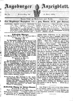 Augsburger Anzeigeblatt Donnerstag 15. März 1855