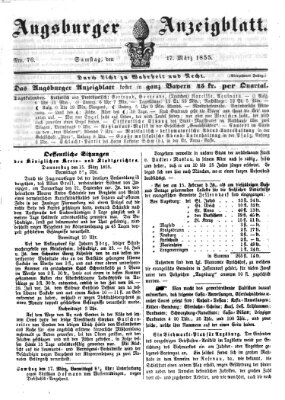 Augsburger Anzeigeblatt Samstag 17. März 1855