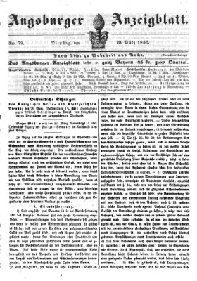 Augsburger Anzeigeblatt Dienstag 20. März 1855