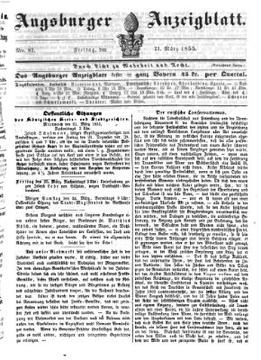 Augsburger Anzeigeblatt Freitag 23. März 1855