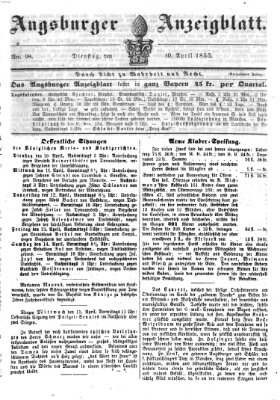 Augsburger Anzeigeblatt Dienstag 10. April 1855