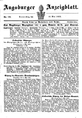 Augsburger Anzeigeblatt Donnerstag 10. Mai 1855